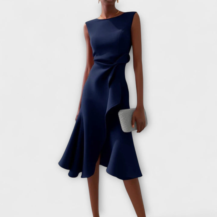 Imogen | Women Draped Elegant Midi Dress