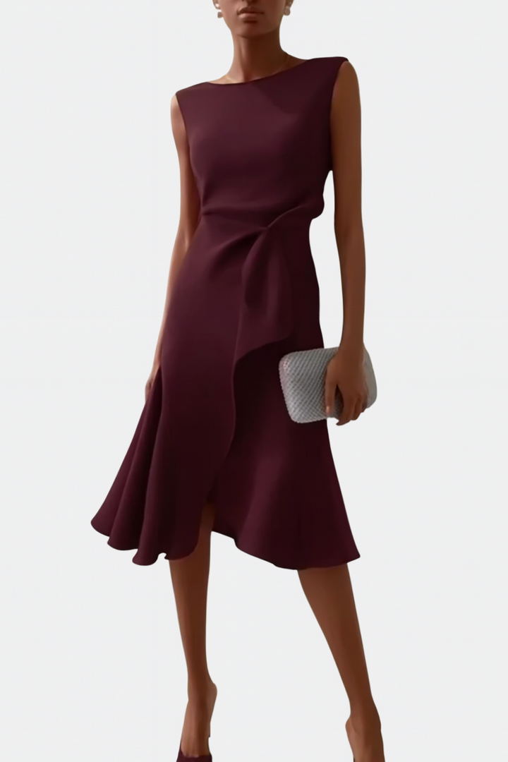 Imogen | Women Draped Elegant Midi Dress