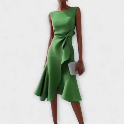 Imogen | Women Draped Elegant Midi Dress