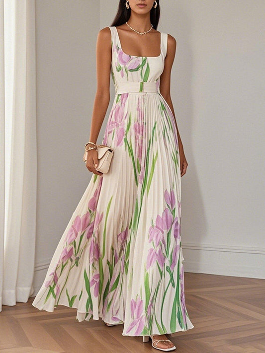Isla | Elegant Women's A-line Pleated Maxi Dress