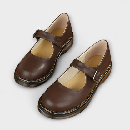Isla | Womens Mary Jane Shoes Buckle Strap Flat Sole