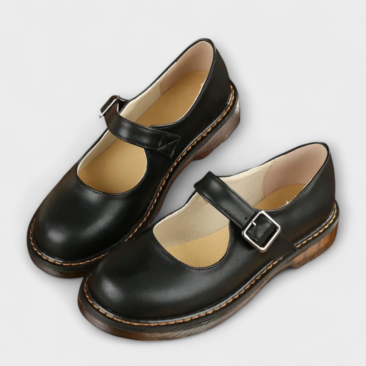 Isla | Womens Mary Jane Shoes Buckle Strap Flat Sole
