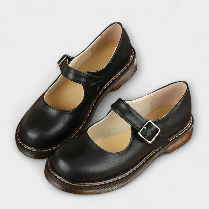 Isla | Womens Mary Jane Shoes Buckle Strap Flat Sole