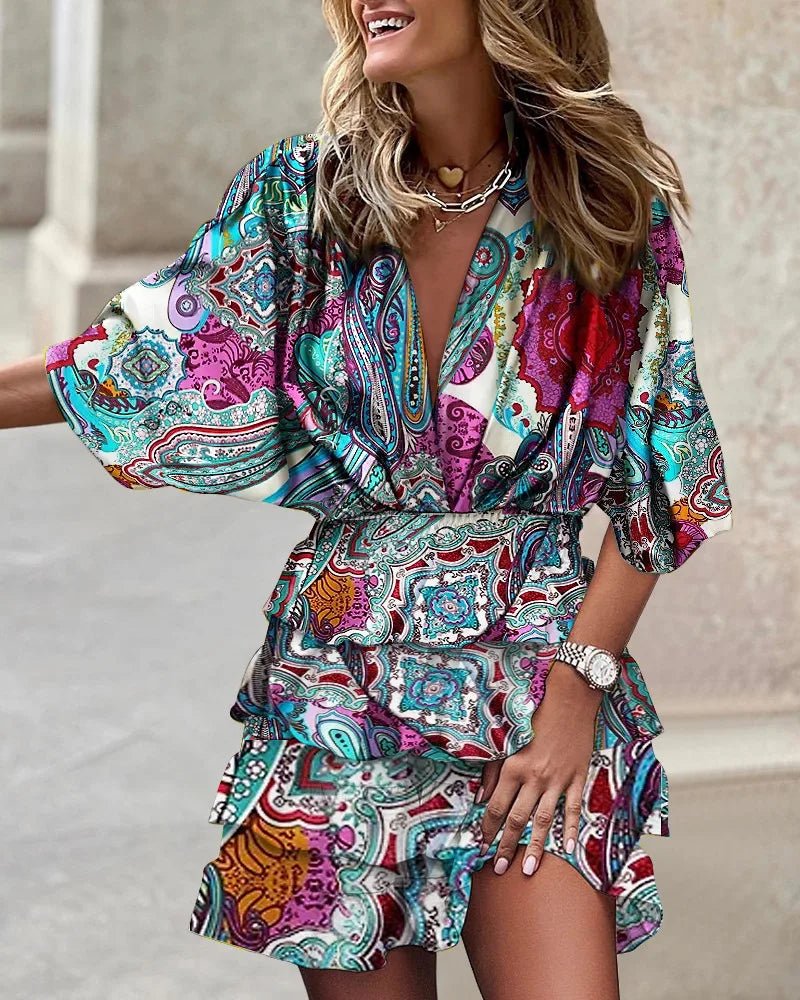 Ivy | Women's Boho Floral Summer Mini Dress