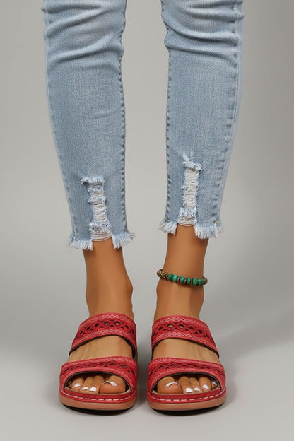 Kayla | Women Slide Sandals Dual Straps Supportive Decorative Cutouts