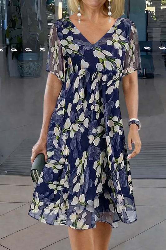 Lily | Stylish Women's Floral Double Tunic Midi Dress