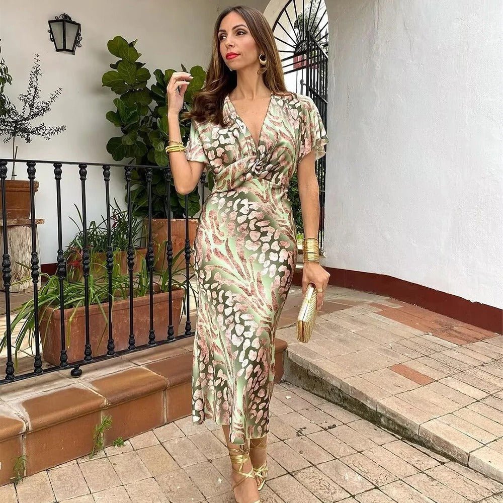 Maria | Elegant Women's Satin Midi Dress