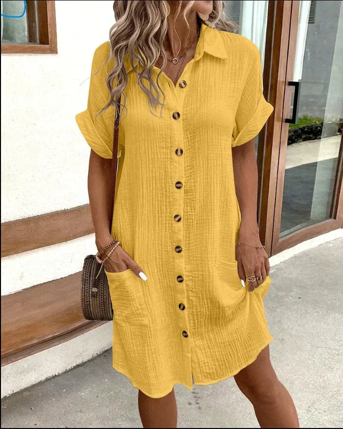 Matilda | Women's Summer Midi Shirt Dress Lightweight