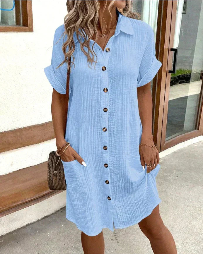 Matilda | Women's Summer Midi Shirt Dress Lightweight