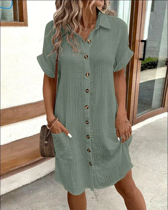 Matilda | Women's Summer Midi Shirt Dress Lightweight