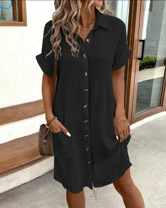 Matilda | Women's Summer Midi Shirt Dress Lightweight