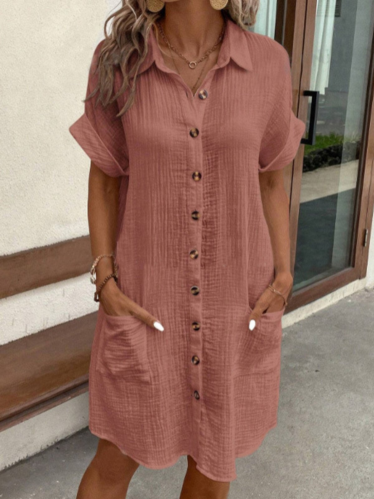 Matilda | Women's Summer Midi Shirt Dress Lightweight
