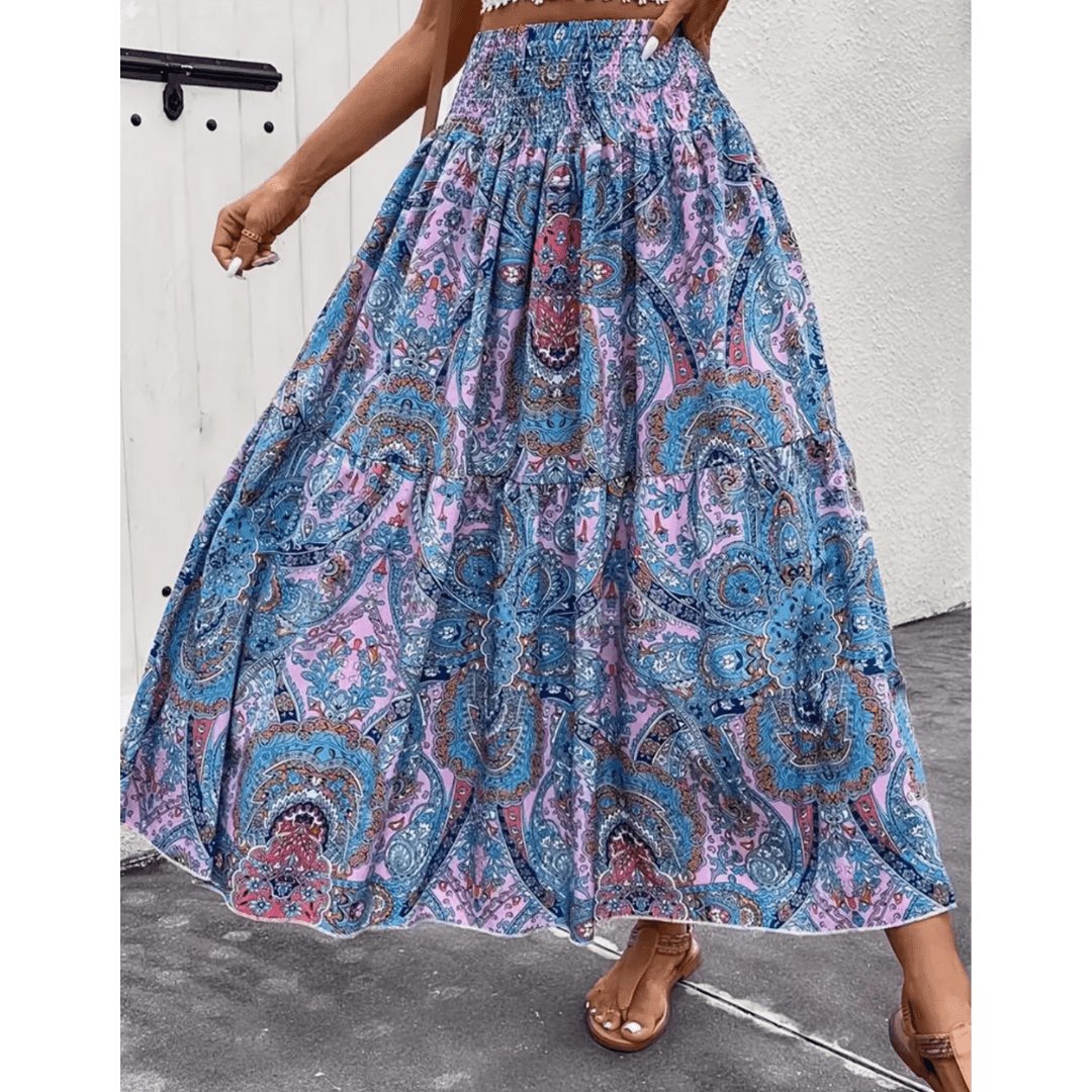 Maya | Casual Women Boho Paisley Maxi Skirt