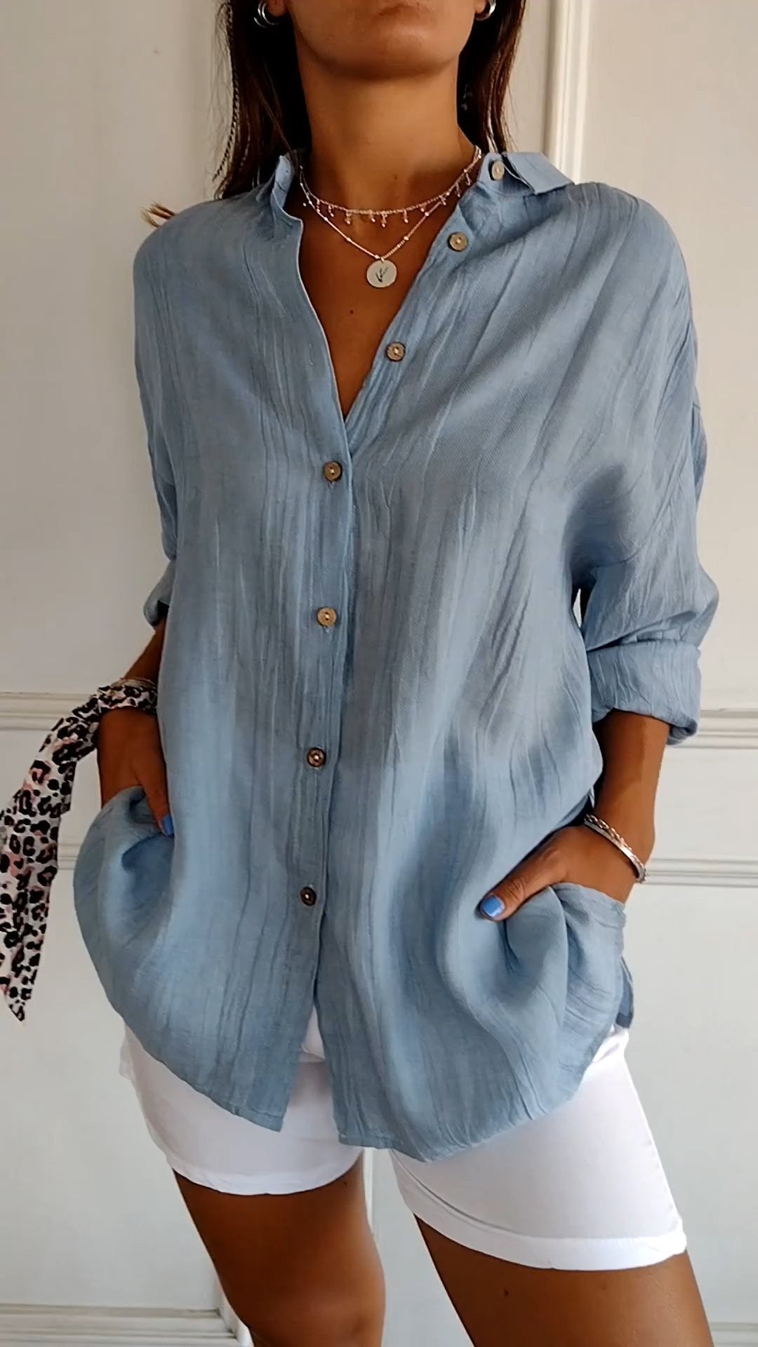 Mina | Women Button Down Shirt Summer Lightweight
