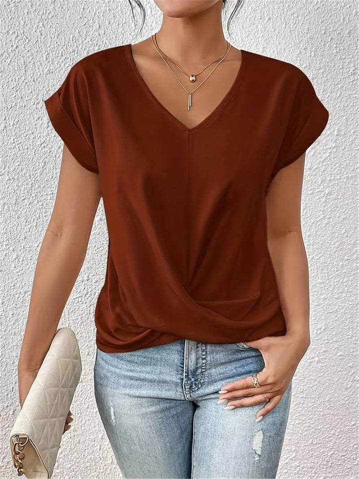 Mirella | Women Short Sleeve Summer Top Twist Detail
