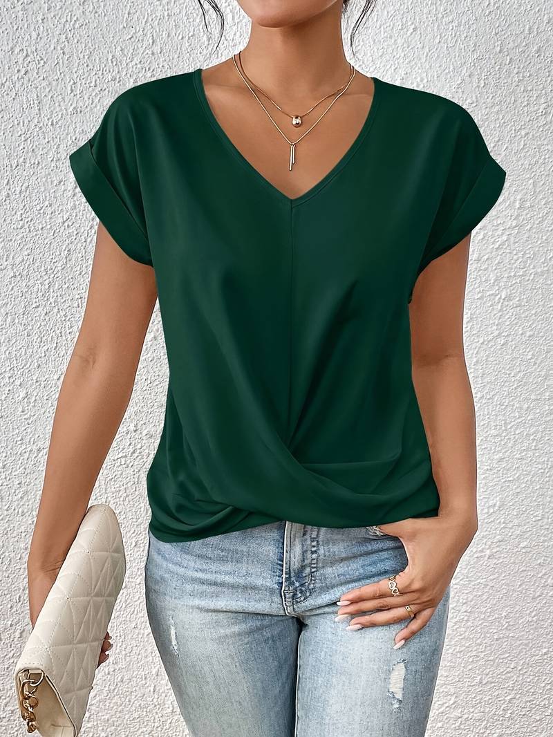 Mirella | Women Short Sleeve Summer Top Twist Detail