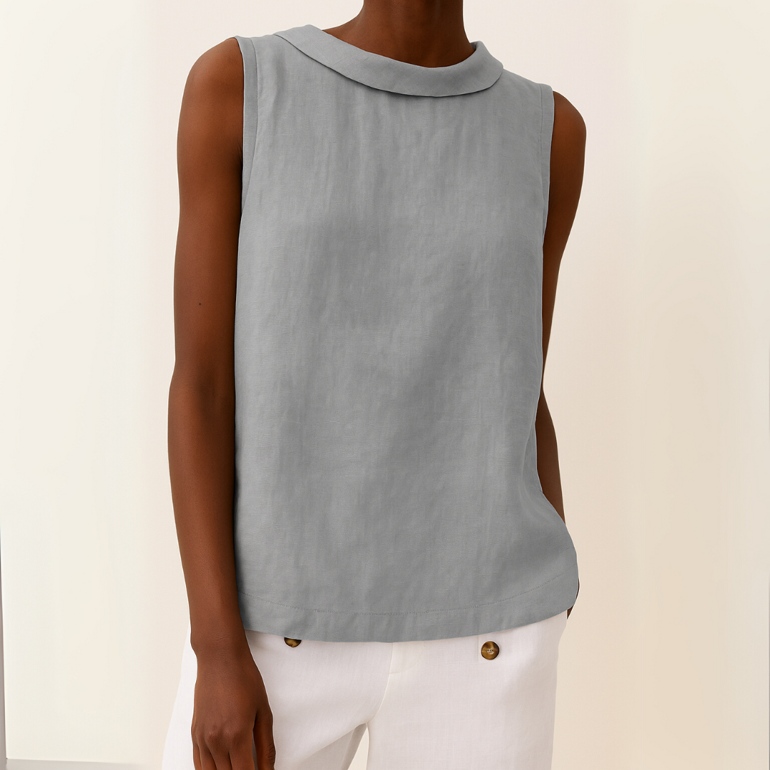 Olivia | Women Sleeveless Roll Collar Top