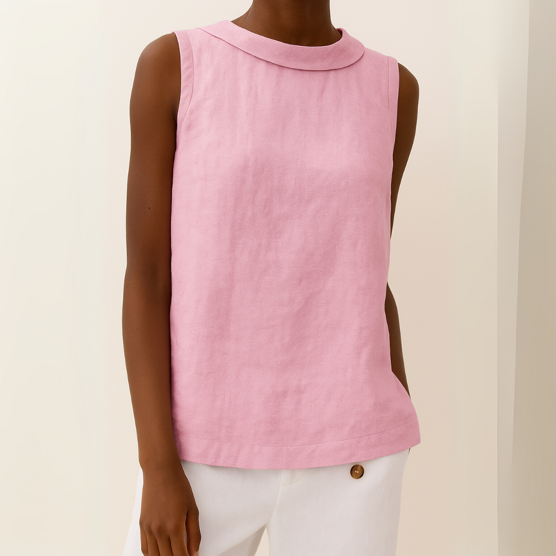 Olivia | Women Sleeveless Roll Collar Top