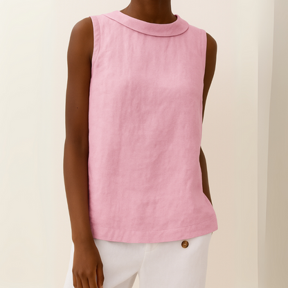 Olivia | Women Sleeveless Roll Collar Top