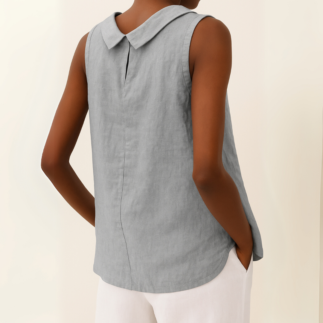 Olivia | Women Sleeveless Roll Collar Top