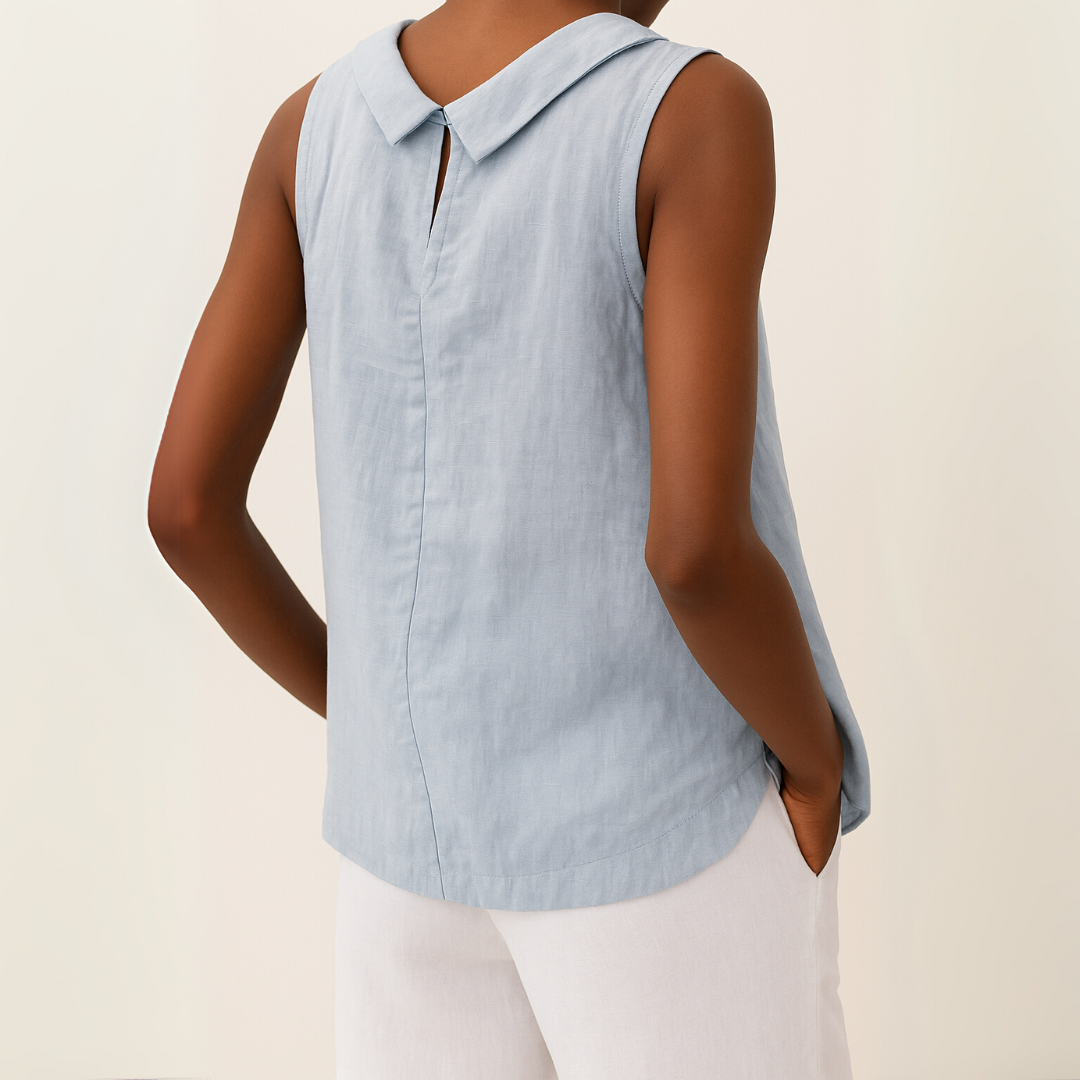 Olivia | Women Sleeveless Roll Collar Top