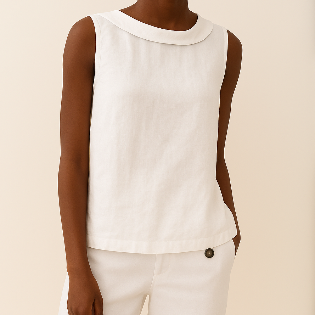 Olivia | Women Sleeveless Roll Collar Top