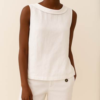 Olivia | Women Sleeveless Roll Collar Top