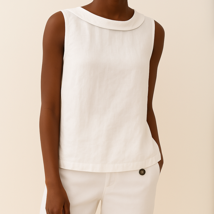 Olivia | Women Sleeveless Roll Collar Top