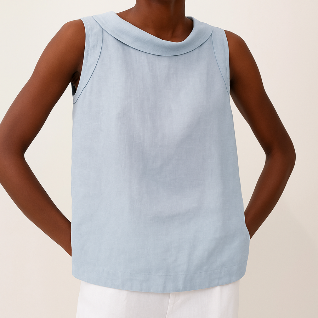 Olivia | Women Sleeveless Roll Collar Top