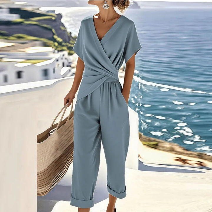 Ophelia | Women Wrap-Front Top Tailored Trousers Co ord Set