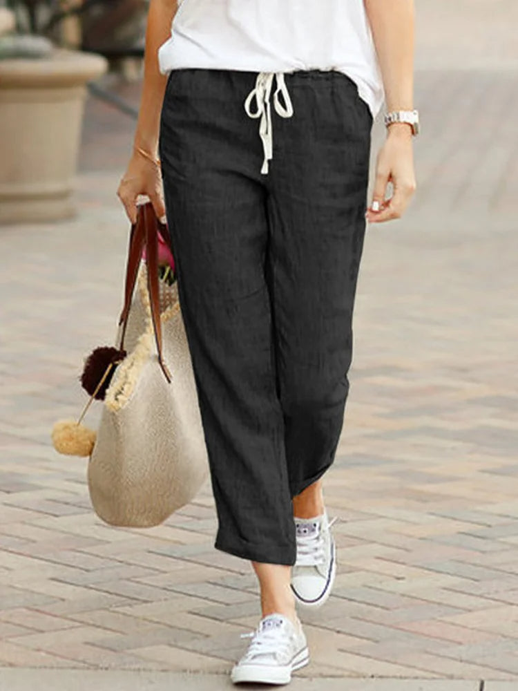 Paloma | Women's Cropped Palazzo Trousers Straight Leg