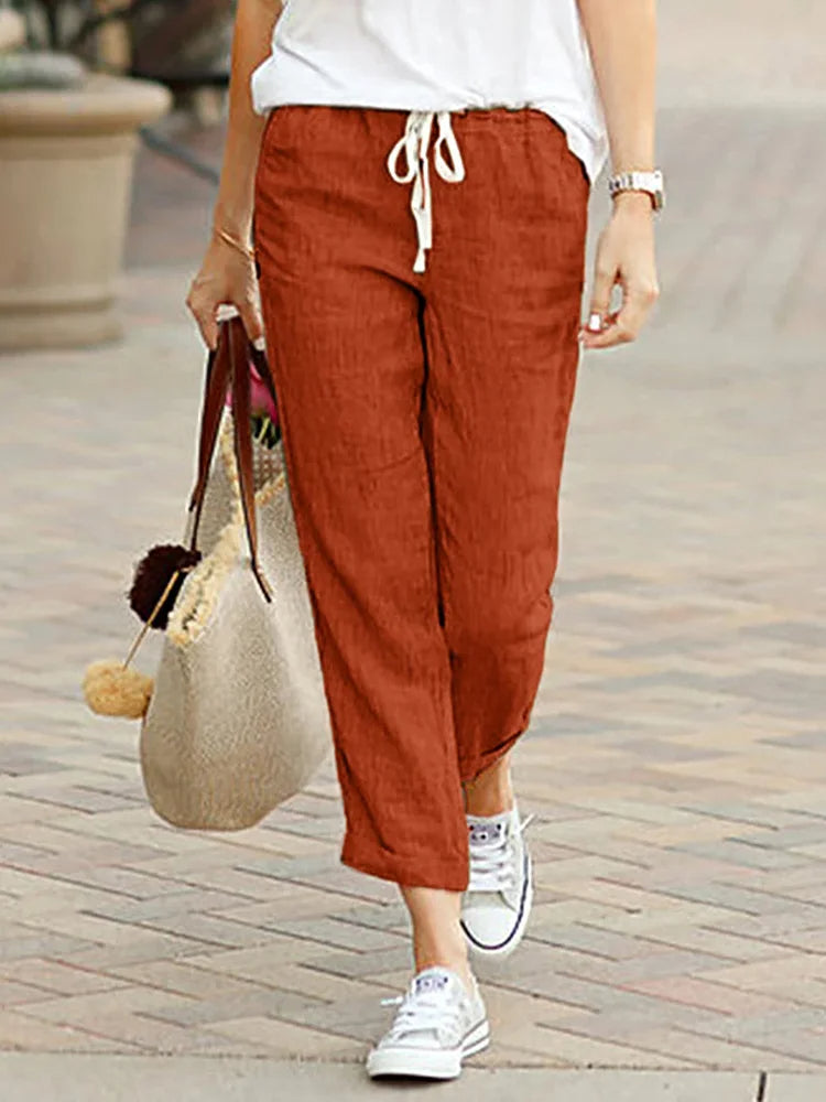 Paloma | Women's Cropped Palazzo Trousers Straight Leg