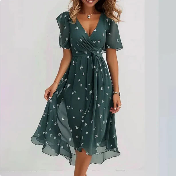 Poppy | Women's Floral Wrap V-Neck Summer Dress