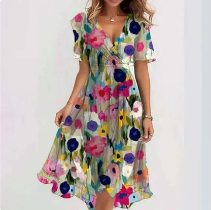 Poppy | Women's Floral Wrap V-Neck Summer Dress