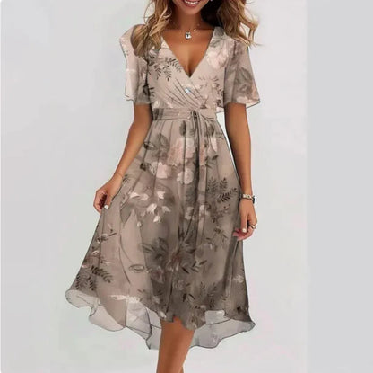 Poppy | Women's Floral Wrap V-Neck Summer Dress