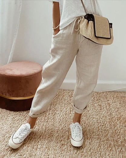 Qiana | Women Trousers Cotton Breathable Relaxed