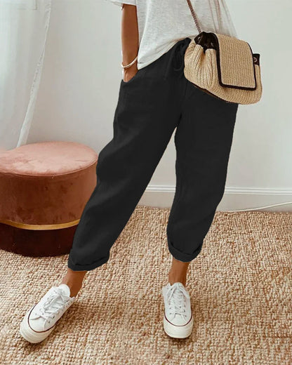 Qiana | Women Trousers Cotton Breathable Relaxed