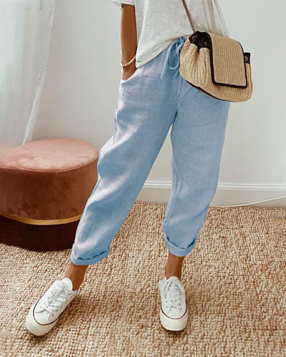 Qiana | Women Trousers Cotton Breathable Relaxed