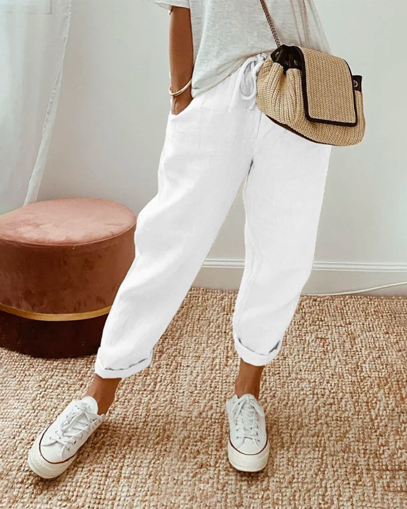 Qiana | Women Trousers Cotton Breathable Relaxed