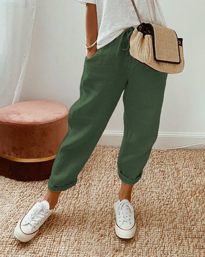 Qiana | Women Trousers Cotton Breathable Relaxed