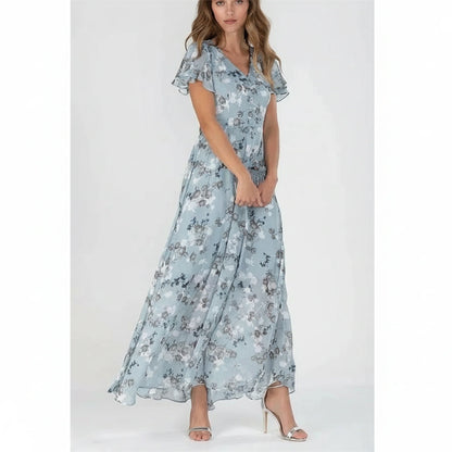 Quincy | Women Maxi Dress Floral Chiffon Elegant