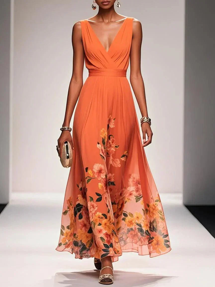 Rosalind | Women Floral Print Wedding Guest Midi Dress