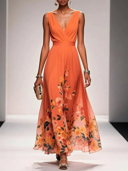 Rosalind | Women Floral Print Wedding Guest Midi Dress