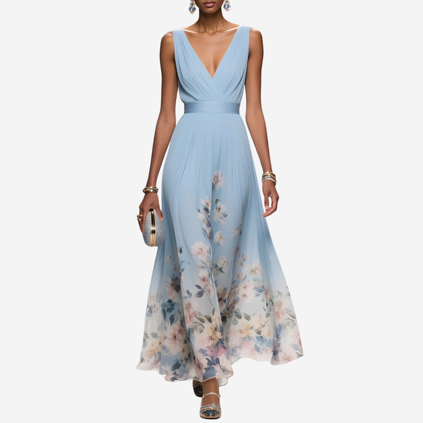 Rosalind | Women Floral Print Wedding Guest Midi Dress