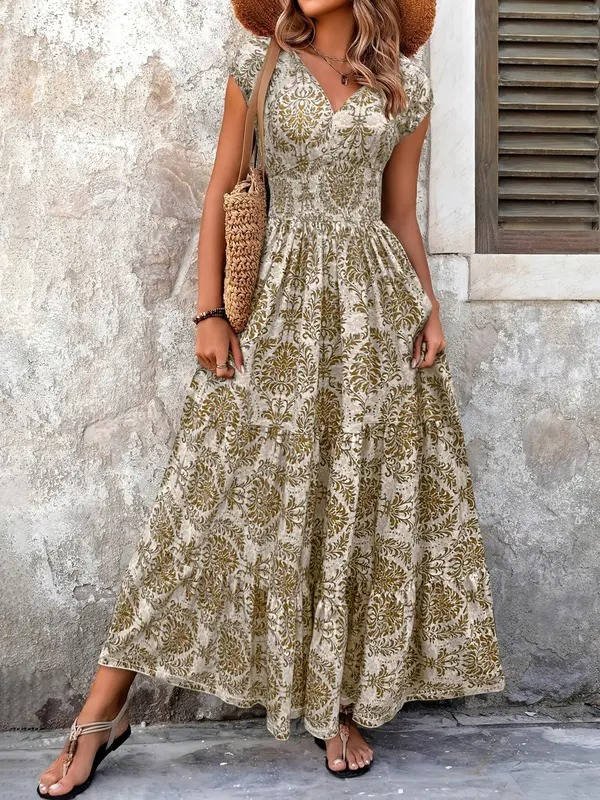 Rose | Women's Summer Boho Smocked Maxi Dress