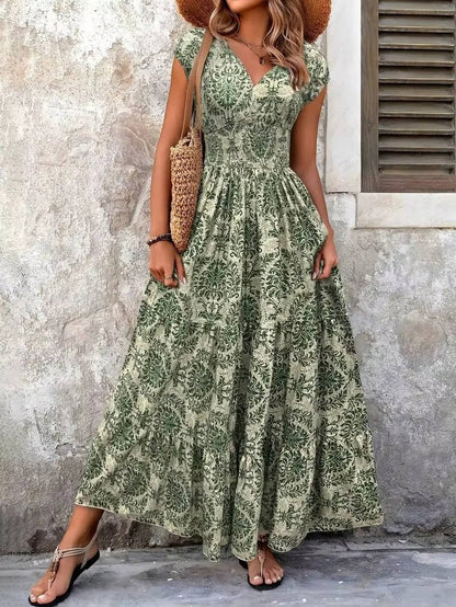 Rose | Women's Summer Boho Smocked Maxi Dress