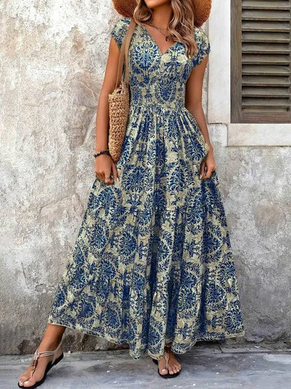 Rose | Women's Summer Boho Smocked Maxi Dress