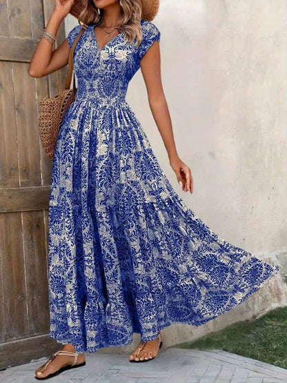 Rose | Women's Summer Boho Smocked Maxi Dress