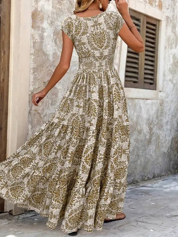 Rose | Women's Summer Boho Smocked Maxi Dress