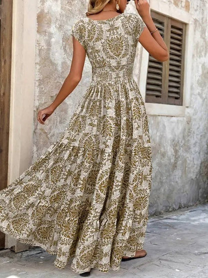 Rose | Women's Summer Boho Smocked Maxi Dress